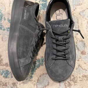 Hey Dude Shoes Gray Karina Suede Lace Up Granite Sneakers Womens Size 7